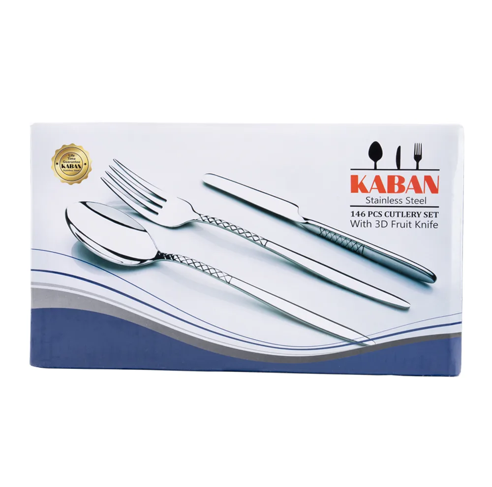 سرویس قاشق، چنگال و کارد استیل 151 پارچه 30 نفره کابان مدل 166