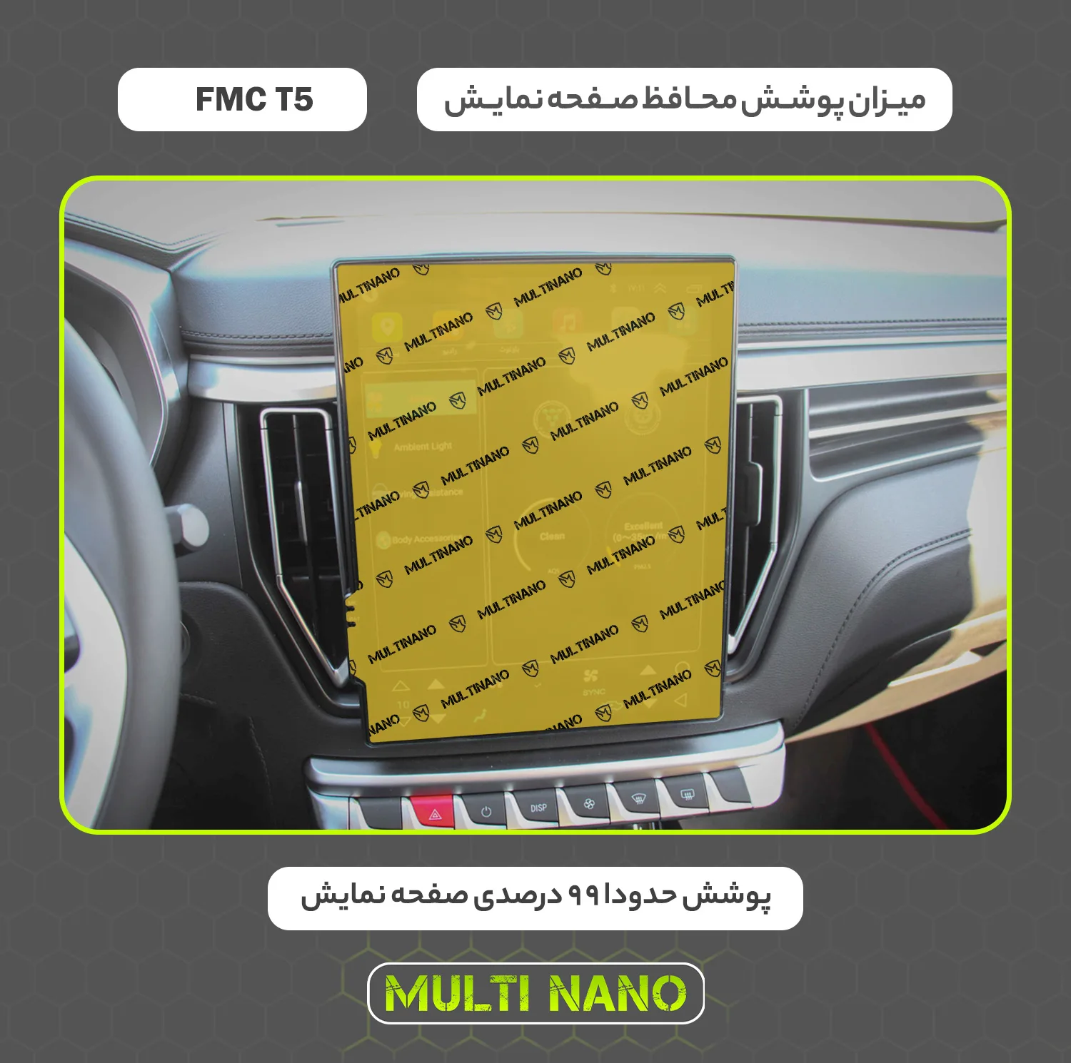 محافظ صفحه نمایش خودرو مولتی نانو مدل X-S1N مناسب برای اف ام سی T5