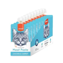 پودینگ گربه بالغ ونپی مدل Tasty Meat Paste با طعم مرغ و هویج وزن 90 گرم بسته 10 عددی