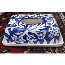 جای دستمال کاغذی سرامیکی مدل گل مرغ