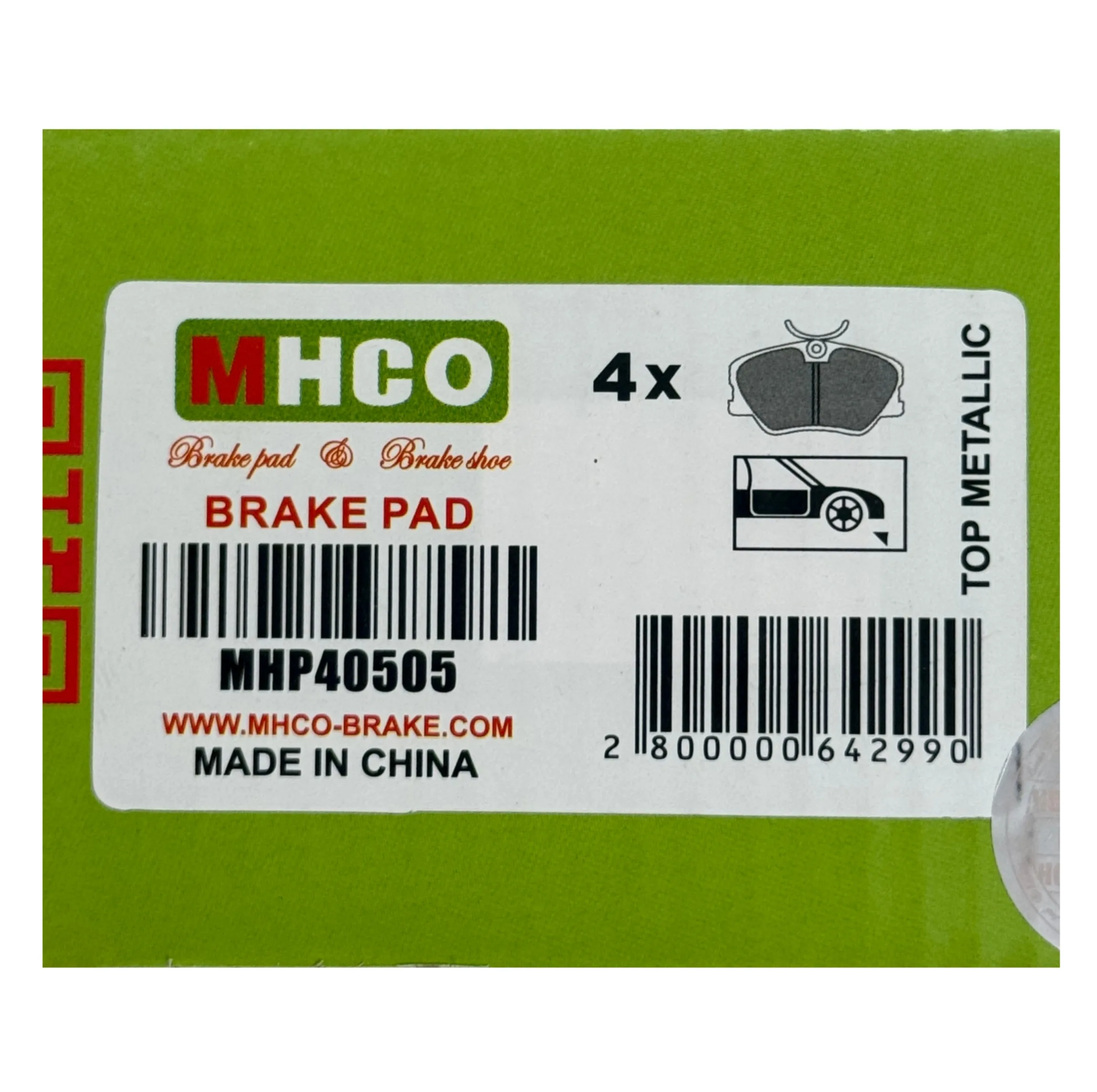 لنت ترمز دیسکی جلو ام اچ کو مدل Mhp40505 دو جفت مناسب برای لیفان x60 و mvm x22
