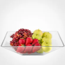 ظرف پذیرایی لیمون میوه‌خوری و شیرینی‌خوری شیشه‌ای مدل 2253، قابل شستشو در ماشین ظرفشویی، بدون دستگیره، وزن 1700 گرم، ابعاد 30.5×30.5×8.5 سانتیمتر