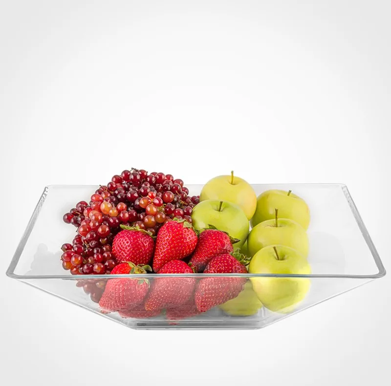 ظرف پذیرایی لیمون میوهخوری و شیرینیخوری شیشهای مدل 2253، قابل شستشو در ماشین ظرفشویی، بدون دستگیره، وزن 1700 گرم، ابعاد 30.5×30.5×8.5 سانتیمتر