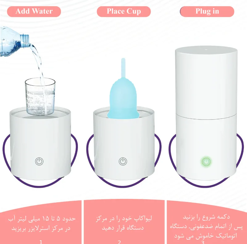 دستگاه ضدعفونی کاپ قاعدگی مدل Levva