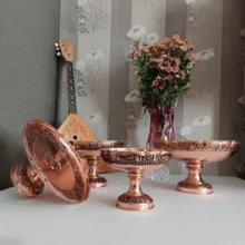 میوه خوری مسی مدل لب چین کد ZH320 بسته 4 عددی