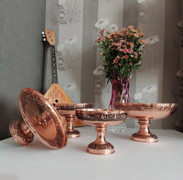 میوه خوری مسی مدل لب چین کد ZH320 بسته 4 عددی