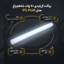 براکت مهتابی ال ای دی 70 وات شاهچراغ مدل ZTL PLUS