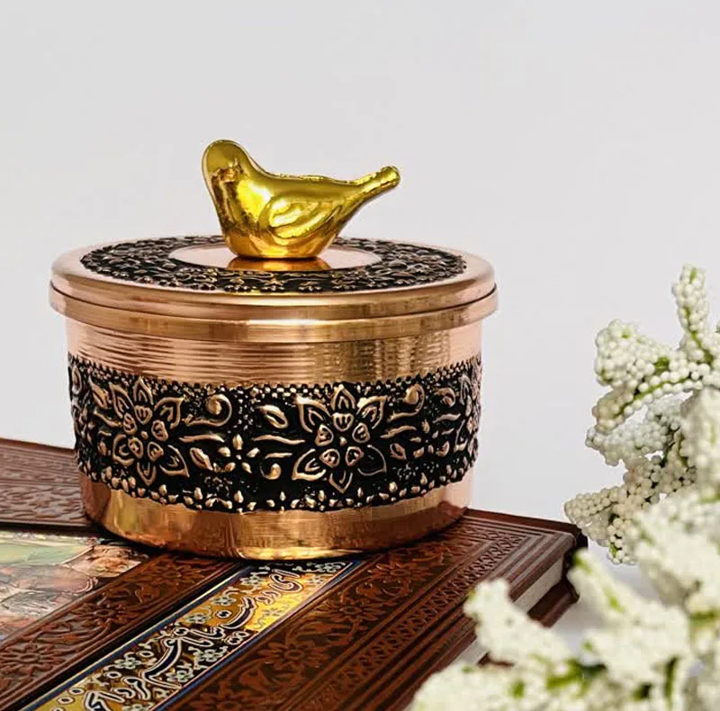 نقل خوری مسی طرح گل کد ZH356.9