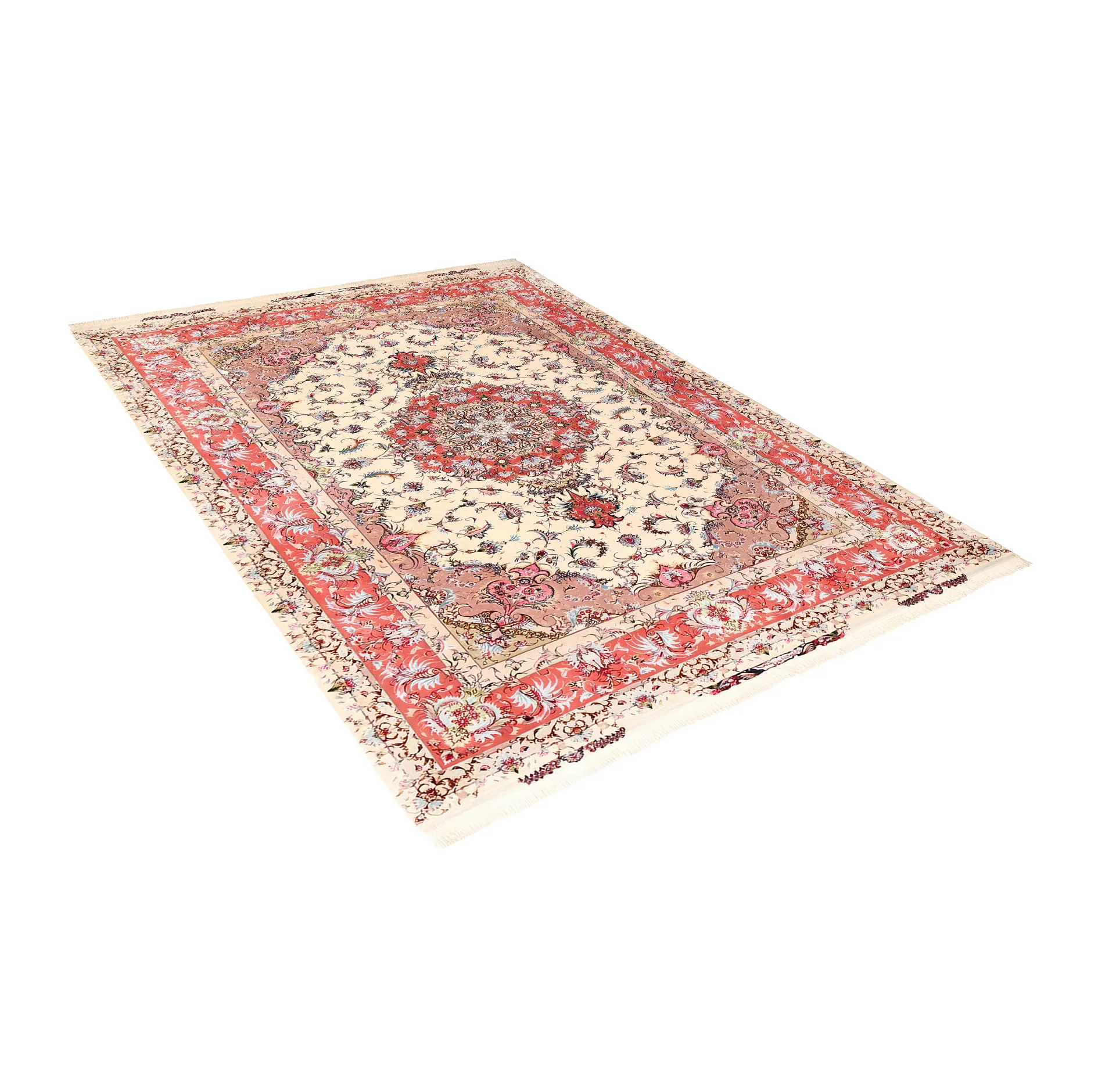 فرش ماشینی زانیس مدل 502 طرح علیا زمینه کرم