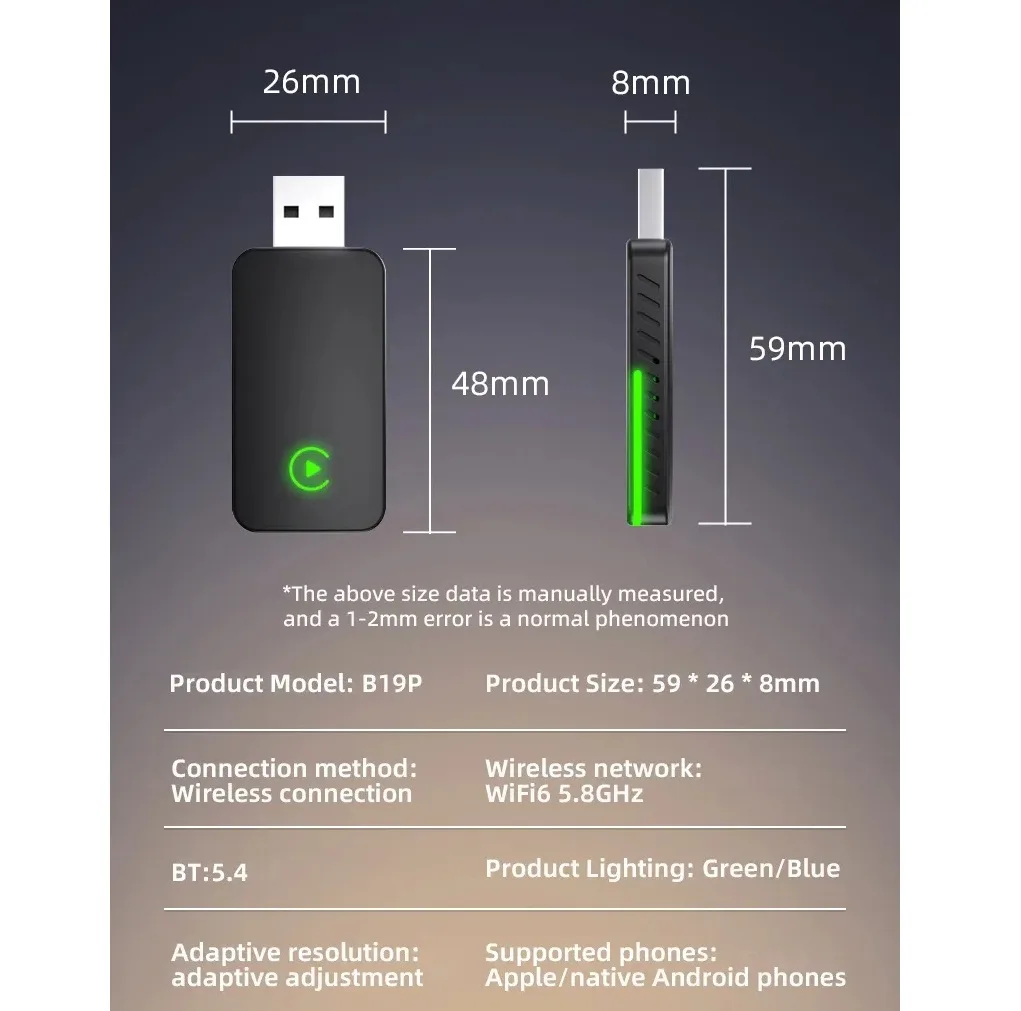 کارپلی و اندروید اتو مدل CP/AA M10 2in1 Carplay/Android Auto به همراه مبدل USB به USB-C