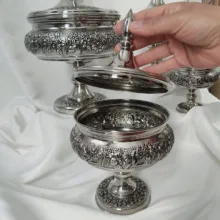 قندان مسی مدل قلم زنی کد ZH431.2