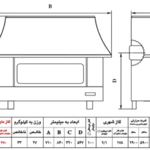 بخاری گازی شومینه ای نیک کالا مدل ثمین MC25