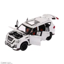 ماشین بازی ناب سل مدل نیسان پاترول فلزی موزیکال چراغدار عقب کش کد Musical and Light-Up Metal Patrol Toy Car