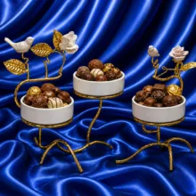 بستنی خوری مدل گل و برگ مجموعه دو عددی