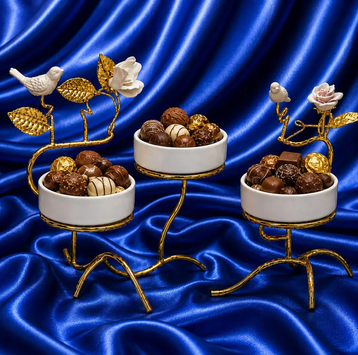 بستنی خوری مدل گل و برگ مجموعه دو عددی
