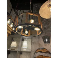 لوستر چهار شعله مدل چوبی