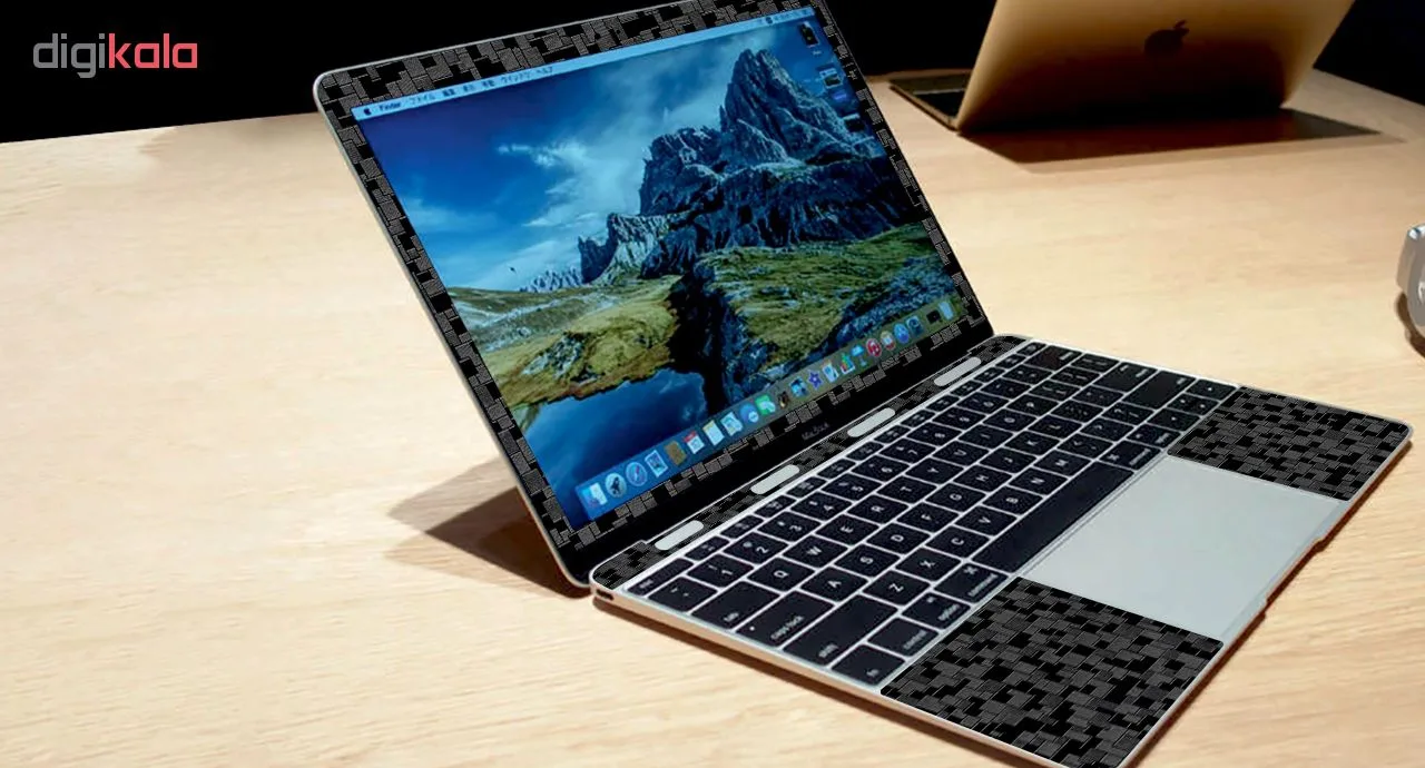برچسب پوششی ماهوت مدل Black Silicon-Texture مناسب برای لپ تاپ Macbook 12inch Retina
