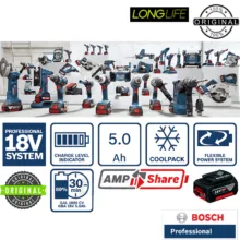 باتری وشارژر لیتیومی 18 ولت 5 آمپر ساعت بوش مدل Li.ion-Pro 18V 5.0 AH 
مجموعه 3 عددی