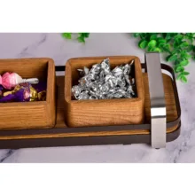 اردوخوری بی‌وی‌کی 3 خانه طرح مجستیک کد 452203، جنس چوب، مناسب سرو و پذیرایی، شستشو با دست