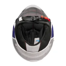 کلاه کاسکت بدون فک فلش مدل 852 glossy blue-white