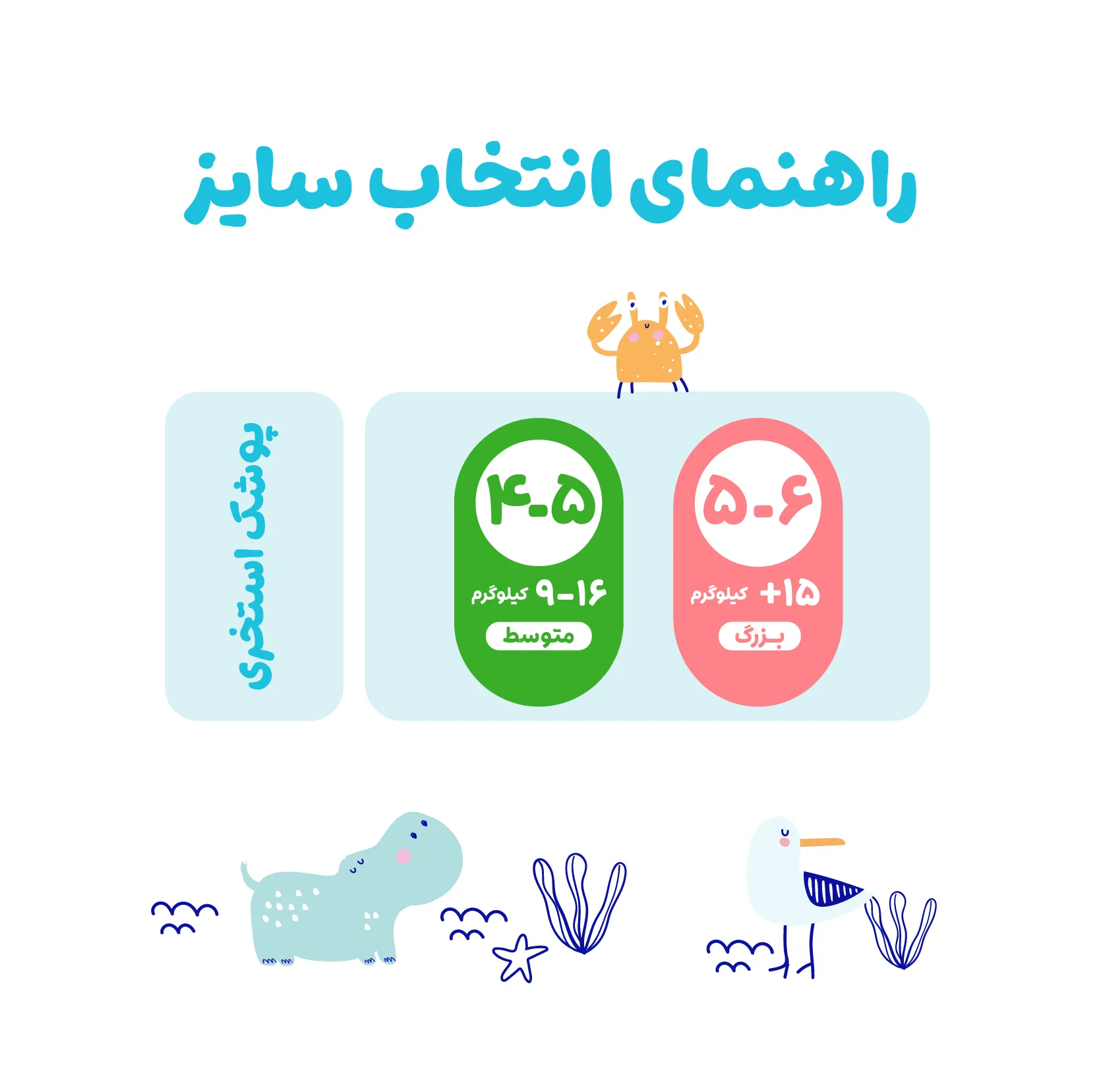 پوشک استخری مخصوص شنا بچه مای بیبی مدل نرمال سایز پنج - شش 10 عددی