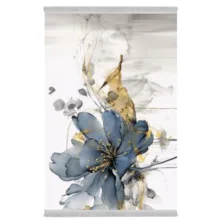 فرش پارچه‌ای دفه مدل فرشینه شانل مخمل ترک طرح فانتزی کد 04775