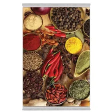 فرش پارچه‌ای دفه مدل فرشینه شانل مخمل ترک طرح فانتزی کد 00658