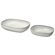 ظرف سرو ایکیا مدل GLADELIG مجموعه 2 عددی با لعاب شنی، ایمن در فر تا 280 درجه سانتی‌گراد و مناسب شستشو در ماشین ظرفشویی