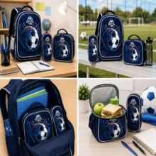 کوله پشتی مدل Soccer به همراه کیف غذا و جامدادی