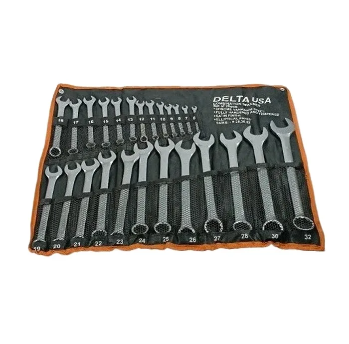 آچار یکسر تخت و یکسر رینگی دلتا مدل AJ-6-32-DELTA-25PC مجموعه 25 عددی