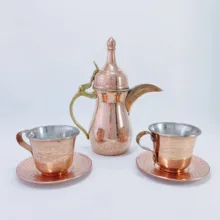 ست 5 تکه دله و فنجان مسی مدل یادگار کد HS59