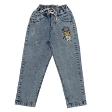 شلوار جین راسته بچگانه مدل گربه ها کد yas