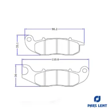 لنت ترمز جلو لنت پارس کد 50039 یک جفت مناسب برای موتور سیکلت هوندا ADV 150