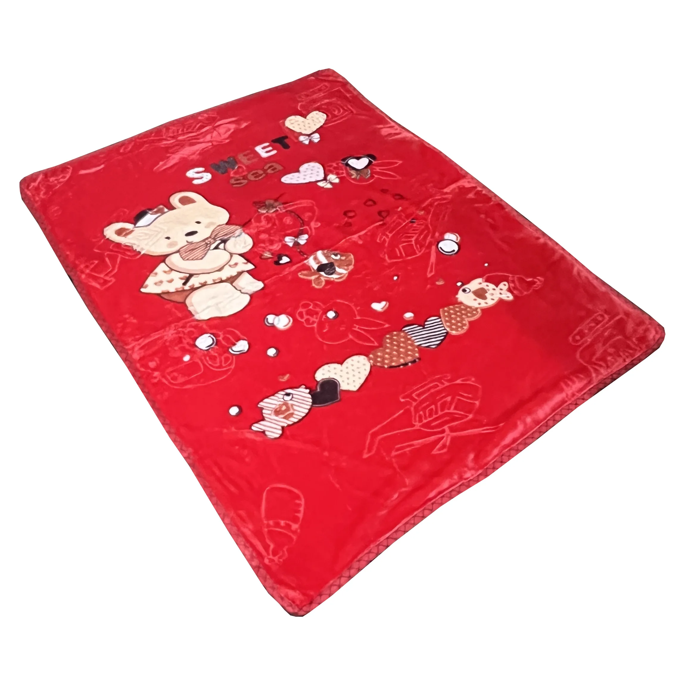 پتو کودک مدل خرس ماهیگیر سایز 120x100 سانتی متر