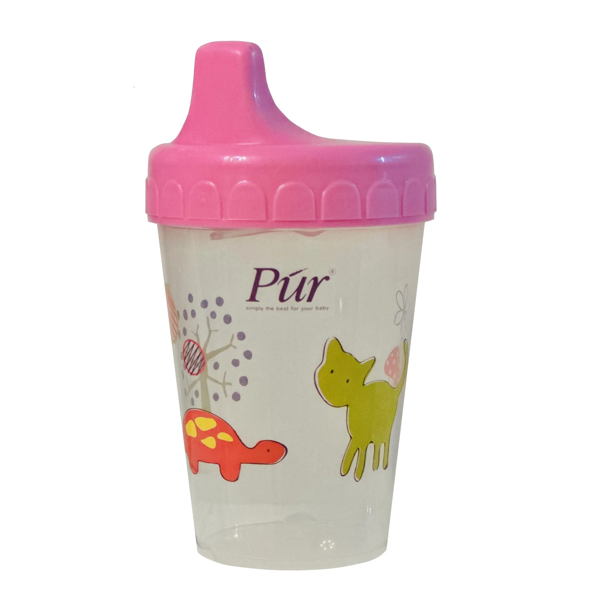 لیوان آبمیوه خوری کودک پیور مدل گربه گنجایش 200 میلی لیتر