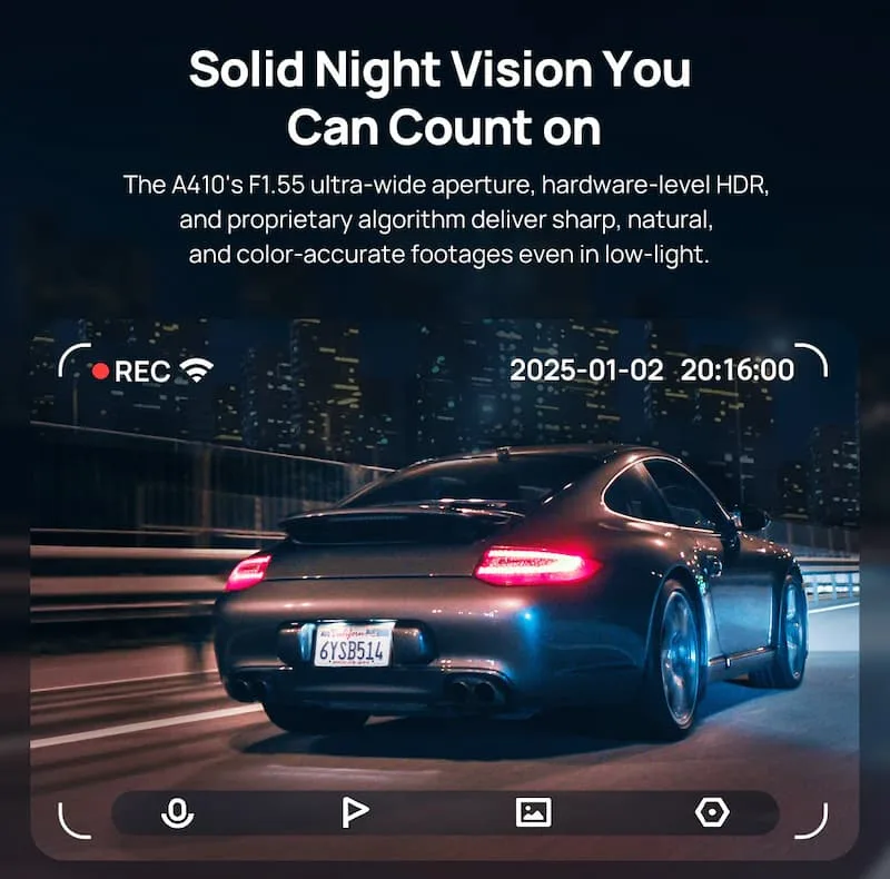 دوربین فیلم برداری خودرو سوِنتی مِی مدل Dash Cam A410 SET + Rear Cam Set (RC21)