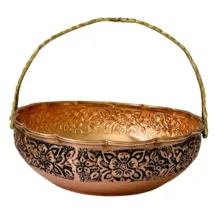 میوه خوری مسی مدل لب چین دسته دار کد ZH319.5