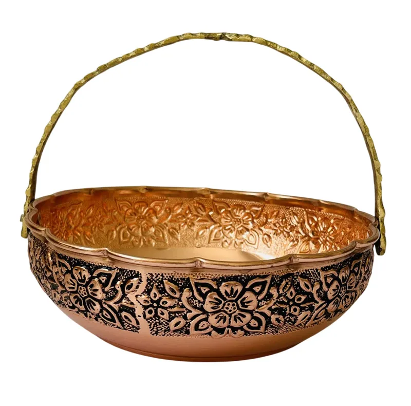میوه خوری مسی مدل لب چین دسته دار کد ZH319.5