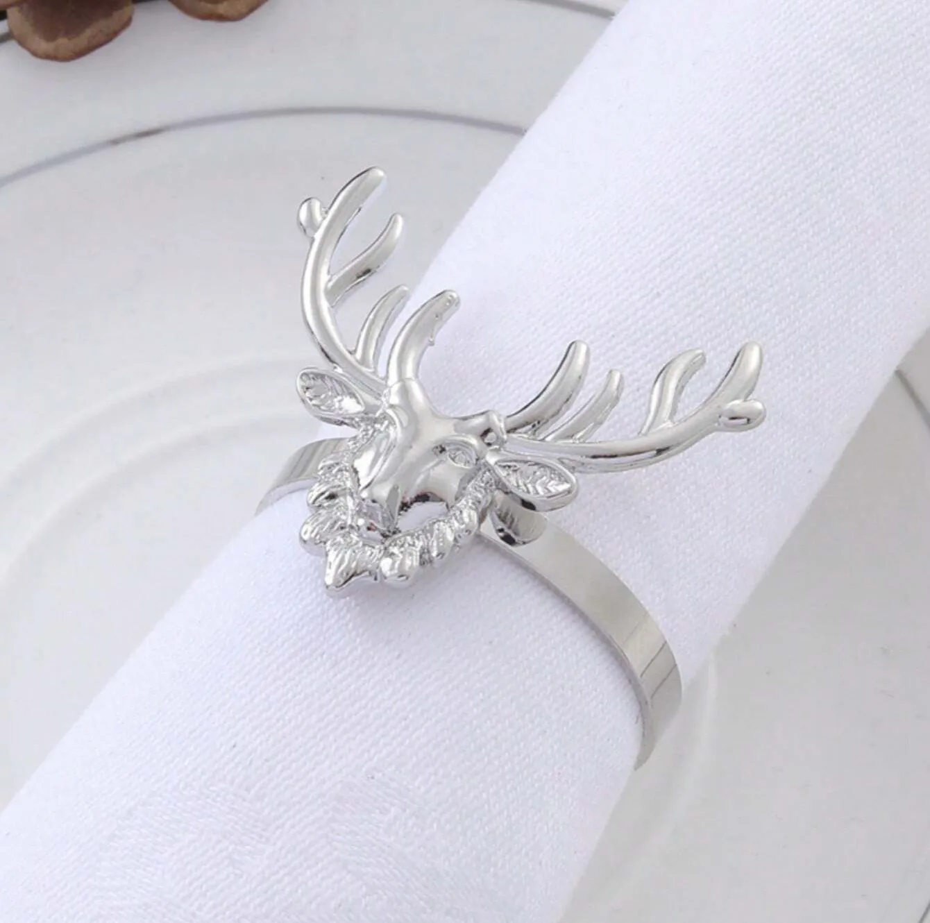 حلقه دستمال مدل گوزن 01 مجموعه 3 عددی