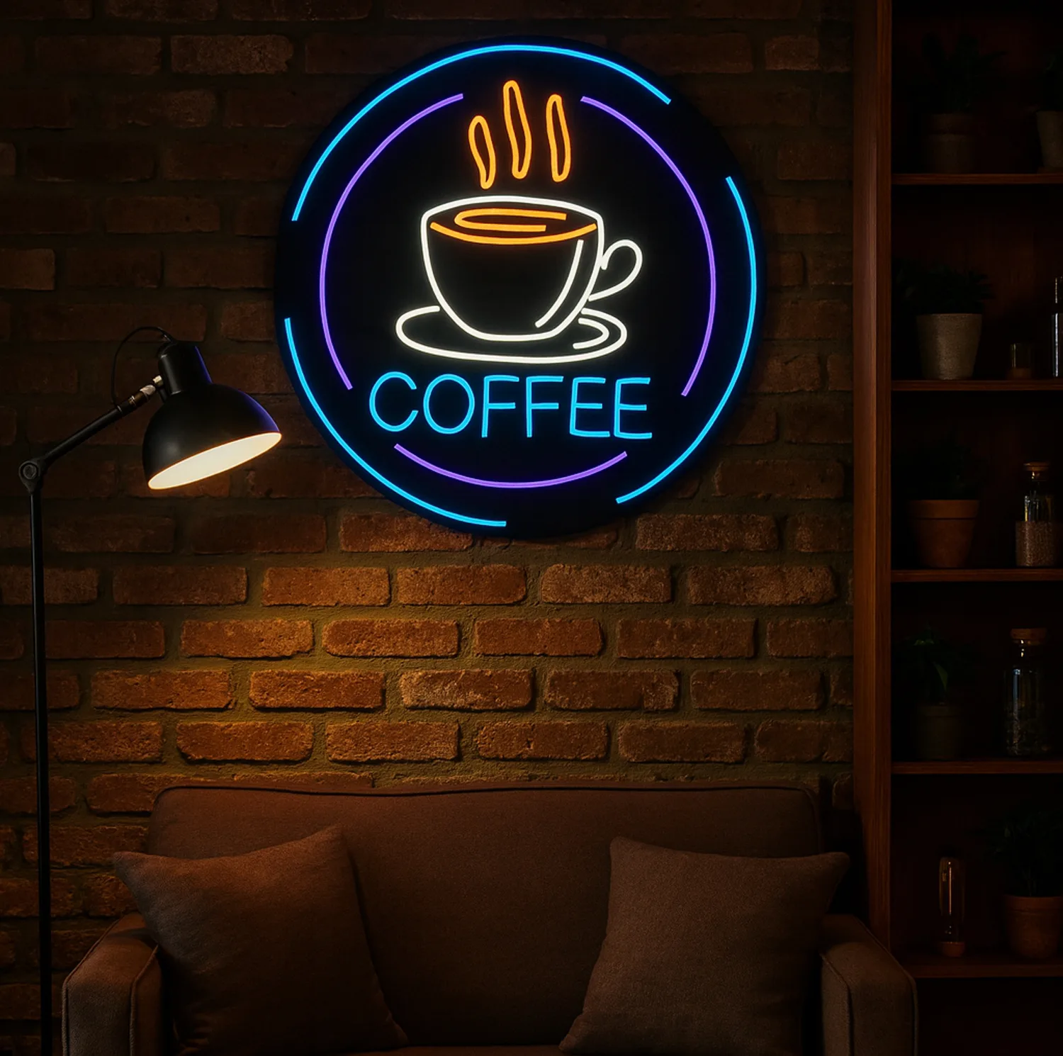 چراغ نئونی طرح coffee کد CO2025