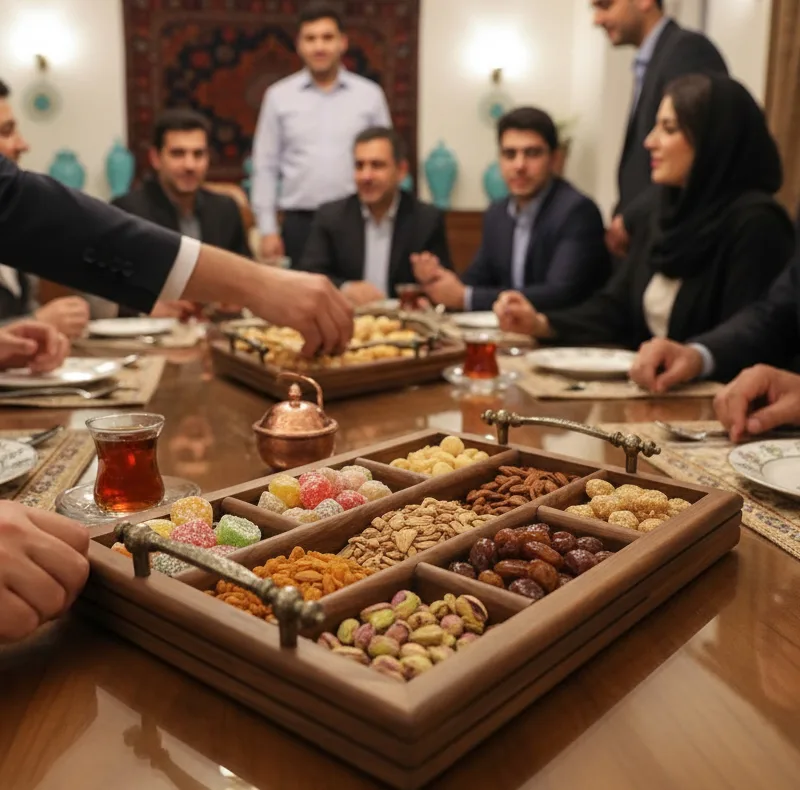 سینی پذیرایی آردوج مدل چوب گردو