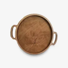 سینی مدل دسته دار چوبی کد 517  گرد سایز  25*25 سانتی متر