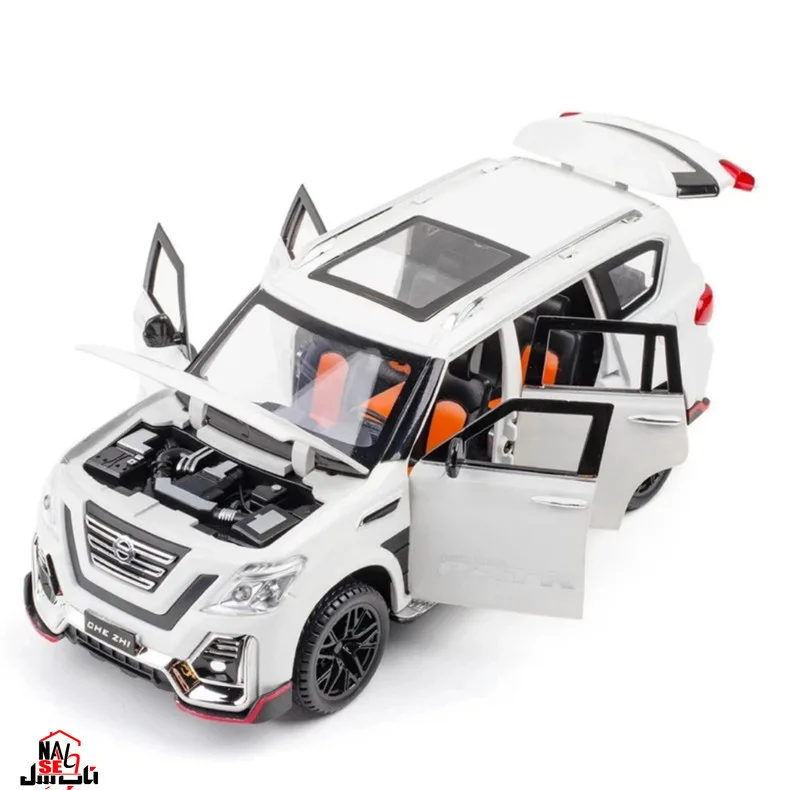ماشین بازی ناب سل مدل نیسان پاترول فلزی موزیکال چراغدار عقب کش کد Musical and Light-Up Metal Patrol Toy Car