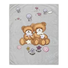 پتو کودک و نوزاد مدل دوخرس نشسته سایز130×100سانتی متر