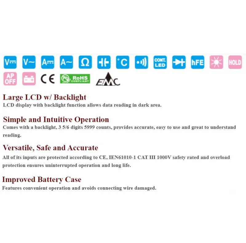 مولتی متر دیجیتال پروسکیت مدل MT-1280