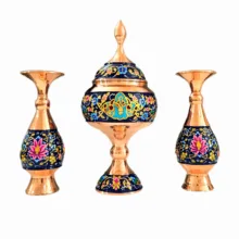 ست هدیه نگارستان نيلی مدل مس و پرداز کد JR-1623gold