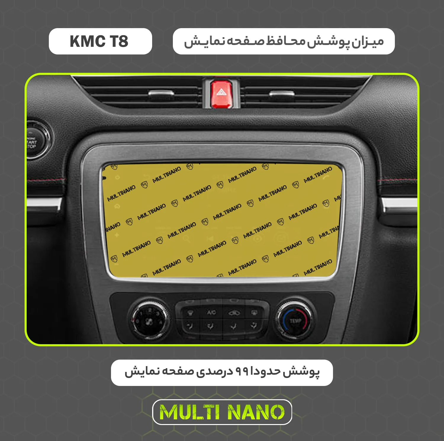 محافظ صفحه نمایش خودرو مولتی نانو مدل X-S2N مناسب برای کی ام سی T8 بسته دو عددی