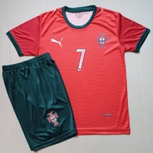 ست تی شرت و شلوارک ورزشی پسرانه پرتغال مدل رونالدو Home 2026