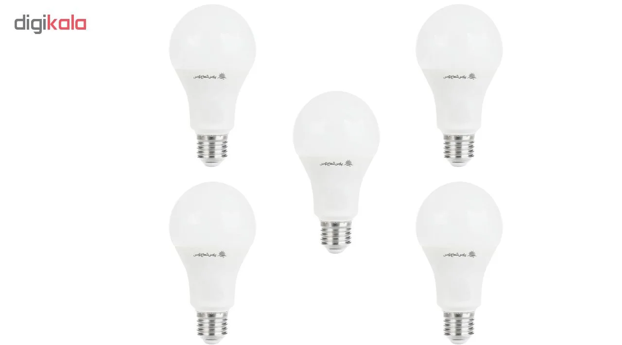 لامپ ال ای دی 15 وات پارس شعاع توس پایه E27 بسته 5 عددی