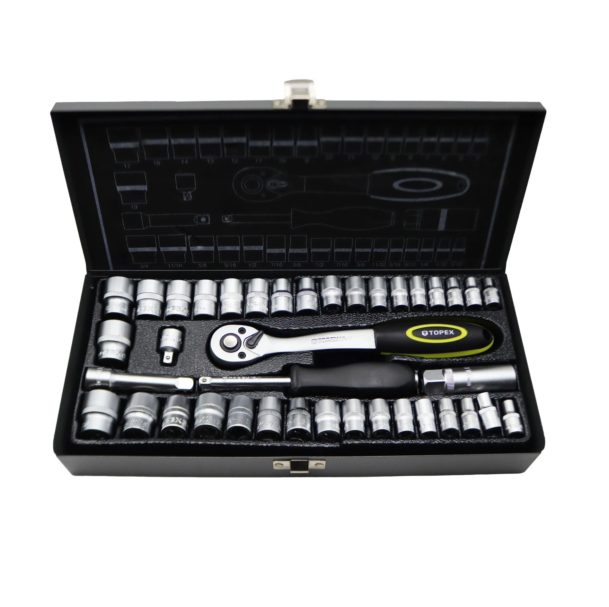 آچار بکس تاپکس مدل YP-1/4-3/8-040 مجموعه 40 عددی